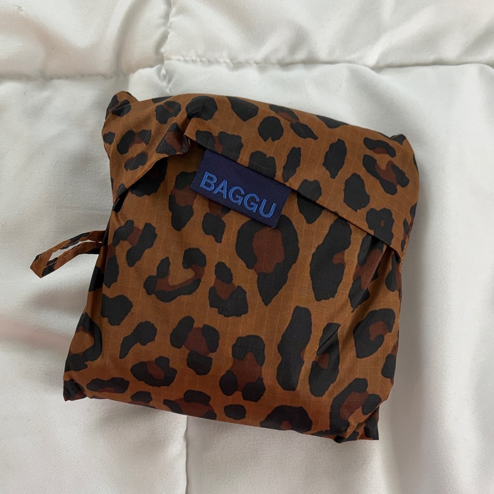 BAGGU Brown Leopard Print reusable